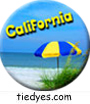 California Beach Umbrella Pin-Back Button