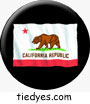 California Flag Black Pin-Back Button