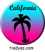 California Palm Tree Blue Pin-Back Button