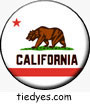 California Bear White Flag Pin-Back Button
