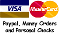 VISA, Mastercard, Discover and American Express