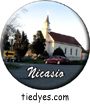 Nicasio Church, West Marin County, CA Button, Nicasio Church, West Marin County, CA Pin-Back Badge,  Nicasio Church, West Marin County, CA Pin