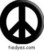 Black Peace Sign Political Button (Badge, Pin)