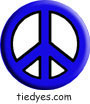 Blue Peace Sign Political Button (Badge, Pin)