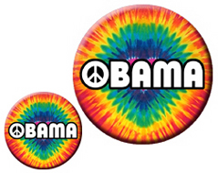 Button Sizes - Small 1.25 inch Large 2.25 inch Rainbow Peace Obama Tie Dye Buttons, Pins, Badges