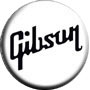 Gibson  White Music Button Pin-Badge