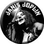 Janis Black and White Music Button Pin-Badge