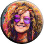 Janis Joplin Psychedelic Music Button Pin-Badge