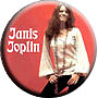 Janis Joplin Standing  Music Pin-Badge Button