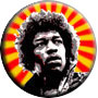 Hendrix Rays Music Button Pin-Badge