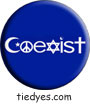 Coexist Blue Peace Political Political Button (Badge, Pin)