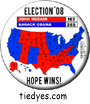  Hope Wins! Electoral Map Democratic Presidential Button (Pin, Badge) Button