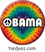 Barack Obama Tie Dyed Peace Democratic Political Pin-Back Button