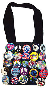 Purse with Peace Buttons (Badges, Pins)