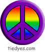 Purple Rainbow Peace Sign Political Button (Badge, Pin)