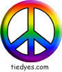 Rainbow Peace Sign Political Button (Badge, Pin)