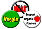 Veggie, Organic Foods Buttons