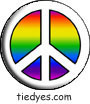White with Rainbow Peace Political Button (Badge, Pin)