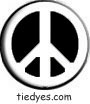 White Peace Sign Political Button (Badge, Pin)