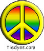 Yellow with Rainbow Peace Political Button (Badge, Pin)