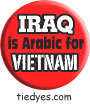 Iraq is Arabic for Vietnam Liberal Democratic Political Magnet (Badge, Pin) 