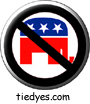 No Republican Elephant Slash Anti-Republican Liberal Democratic Political Button (Badge, Pin