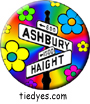 Haight Ashbury Street Sign with Psychedelic Flowers San Francisco Tourist Button Pin, Badge