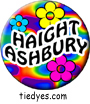Haight Ashbury with Psychedelic Flowers San Francisco Tourist Button Pin, Badge