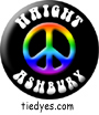 Haight Ashbury Rainbow Peace San Francisco California Tourist Button Pin, Badge