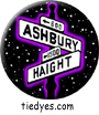 Haight Ashbury Street Sign with Night Sky Background San Francisco Tourist Button Pin, Badge