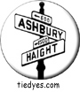 Haight Ashbury Street Sign with White Background San Francisco Tourist Button Pin, Badge