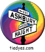 Haight Ashbury Street Sign with Tie Dye Rainbow Spiral San Francisco Tourist Button Pin, Badge
