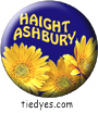 Haight Ashbury Yellow Flowers San Francisco Tourist Button Pin, Badge