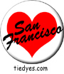 Heart San Francisco California Tourist Button, Pin, Badge