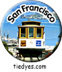 San Francisco Cable Car California Tourist Button, Pin, Badge