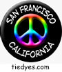 San Francisco Rainbow Peace Sign California Tourist Button, Pin, Badge