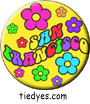 San Francisco Yellow Hippie Flowers SF California Tourist Button, Pin, Badge