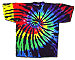 Tie Dyed Rainbow Black Spiral T-Shirt