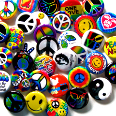 Groovy Hippie Bulk Pack Hippie Button Assortments