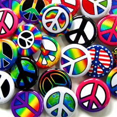 Groovy Hippie Peace Buttons Bulk Pack Hippie Button Assortments