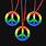 Rainbow Plastic Peace Pendants