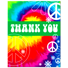 8 Tie Dyed Thank You Notes
