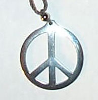 Pewter Peace Sign Pendant by Tiedyes.com