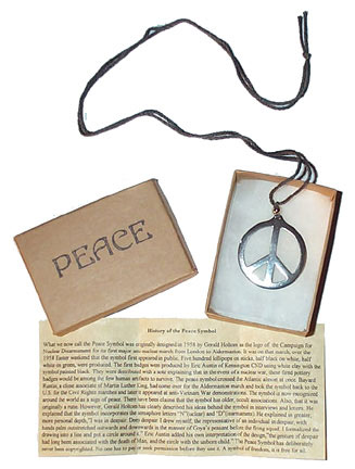 Pewter Peace Pendant by Tiedyes.com