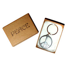 Pewter Peace Keyring by Tiedyes.com