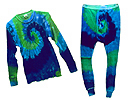 Blue-Green Tie Dyed Thermal Set