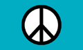 Turquoise Flag with Black Peace Sign
